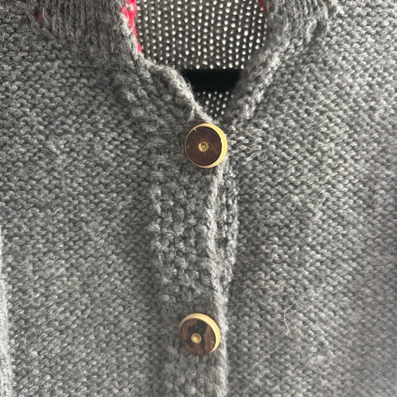 Vintage Grey Wool Cable Knit Cardigan - Picture 3 of 3